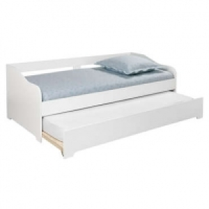 Conforama  Lit gigogne 90x200 cm PORTLAND coloris blanc