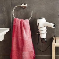 Aldi Home Creation Bathroom® Support pour sèche-cheveux ou Anneau porte-serviettes
