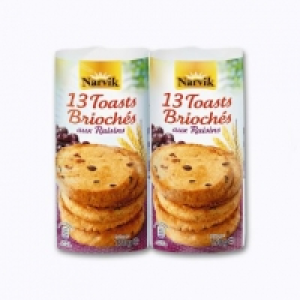 Aldi Narvik® 13 Toasts briochés aux raisins