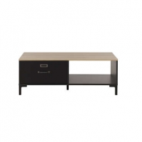 Conforama  Table basse rectangulaire MANCHESTER coloris noir/chêne