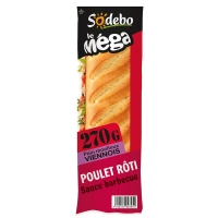 Spar  Méga - Sandwich baguette poulet rôti - Sauce barbecue - Pain moelleux 