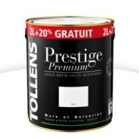 Castorama  Peinture murs et boiseries Tollens Prestige Premium blanc satin 2L + 2