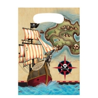Oxybul  8 pochettes cadeaux carte des pirates