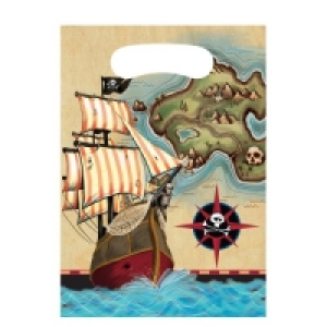 8 pochettes cadeaux carte des pirates
