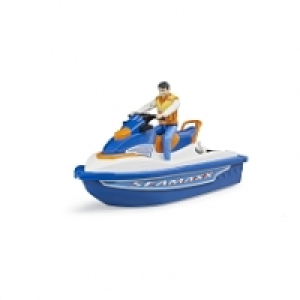 Toysrus  Bruder - Scooter de mer blanc et bleu, avec personnage