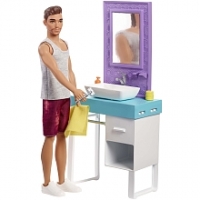 Toysrus  Poupée Barbie - Ken et sa salle de bain