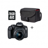 Auchan Canon CANON Appareil Photo Reflex - EOS 2000D - Noir + Objectif 18-55mm IS I