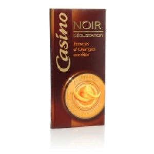 Dégustation - Tablette de chocolat - Noir - Ecorces doranges confites 1.67 €