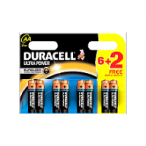 Piles Duracell Ultra Power MX1500 - Type AA - Alcaline- 6+2