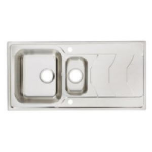 Évier en inox poli 1,5 bacs à encastrer Buckland 129.00 €