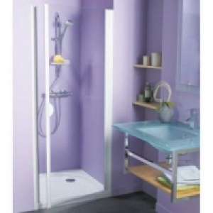 Castorama  Porte de douche pivotante profilés blancs 90 cm Sunny