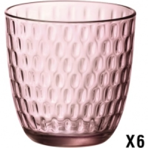 Auchan Bormioli Rocco BORMIOLI ROCCO Lot de 6 verres à eau SLOT ACQUA Rose 29 cl
