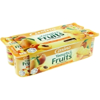 Spar Casino Yaourt aux fruis - Avec morceaux - Fruits jaunes - Pêche framboise ana