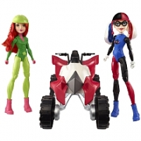 Toysrus  DC Super Hero Girls - Poupée Harley Quinn + Poison Ivy + Quad