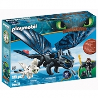Toysrus  Playmobil Dragons - Krokmou et Harold avec bébé dragon - 70037