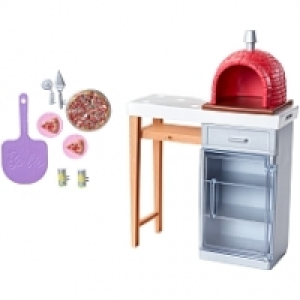 Coffret Barbie Mobilier dExtérieur - Four à Pizza en Briques et access