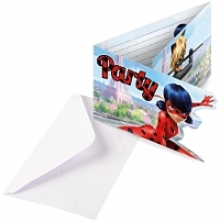 Toysrus  Lot de 8 invitations et 8 enveloppes - Miraculous
