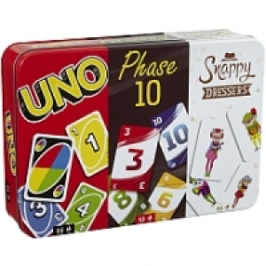 Mattel Games - Coffret Multicartes : Uno / Phase 10 / Snappy Dressers