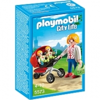 Toysrus  Playmobil - Maman avec jumeaux et landau - 5573