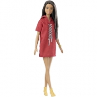 Toysrus  Poupée Barbie Fashionistas n°89 - Robe Rouge lacée blanc