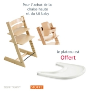 SÉlection Oxybul Chaise haute + kit baby set Tripp Trapp naturel avec plateau offert