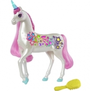 Toysrus  Poupée Barbie - Licorne Arc-en-ciel sons < lumières