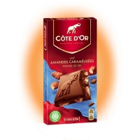Spar Cote Dor Bloc - Tablette de chocolat - Lait - Amandes caramélisées pointe de se