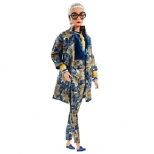 Toysrus  Poupée Barbie - Iris Apfel - Tailleur Pantalon en Brocart à Fleurs et 