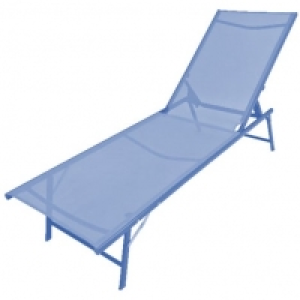 Auchan Gardenstar GARDENSTAR Lot de 2 transats acier textilène bleu SUNSHINE