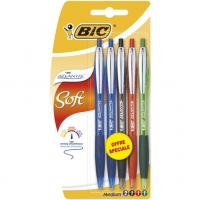 Auchan Bic BIC Lot de 5 stylos bille rétractable pointe moyenne Atlantis Soft ass