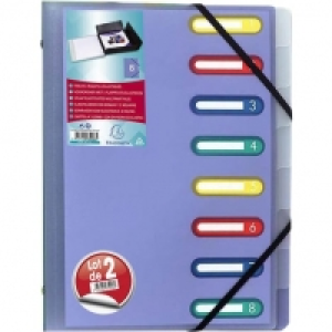 EXACOMPTA Lot de 2 trieurs 24.5x31.5cm - 8 positions - coloris assorti 8.45 €
