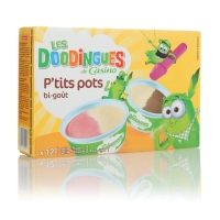 Spar Les Doodingues Ptits pots - Vanille fraise - Vanille chocolat - x12 360g