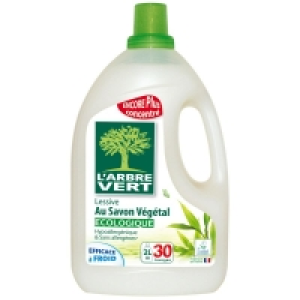 Larbre Vert Lessive liquide - Au savon végétal - Sans allergènes - Hypoallergéniqu