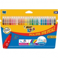 Auchan Bic BIC Boite de 24 feutres de coloriage lavables pointe moyenne Kids Kid 