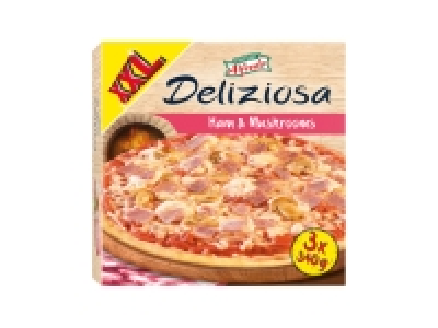 3 pizzas jambon-champignons 3.49 €