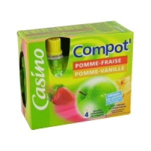 Compote pomme fraise pomme vanille 4X90g 2.21 €