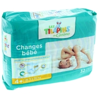 Spar Les Tilapins Change bébé - Taille 4+ - Maxi + - 9-20kg x32