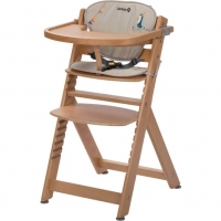 Auchan Safety First SAFETY FIRST Chaise haute évolutive en bois avec coussin Timba