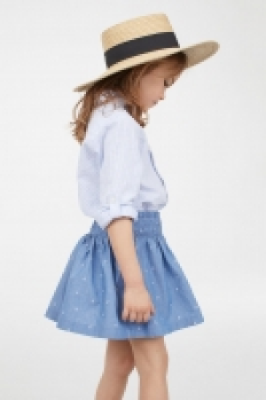 HM   Jupe en coton avec smocks
