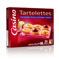 Spar Casino Tartelettes - Olive tomate - Quiche - 2 fromages - Saumon - 24 tartele