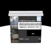 Castorama  Peinture de rénovation multi-supports COLOURS noir mat 0,5L