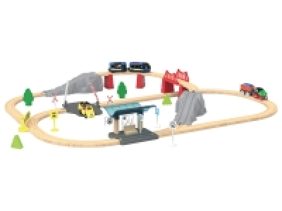 Set de chemin de fer, de rails et de routes en bois ou autoroute