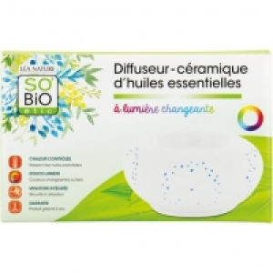 Auchan So Bio Étic SO BIO ÉTIC Diffuseur dHuiles Essentielles en Céramique Lumière chang