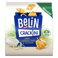 Spar Belin Crackini - Biscuits apéritif - Saveur fromage frais et oignon 80g