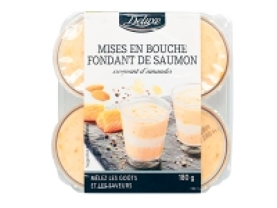 4 mises en bouche fondant de saumon et croquant damandes 3.79 €