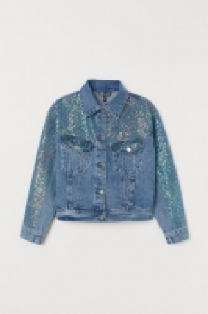 HM   Veste en jean à paillettes