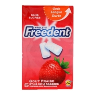 Chewing-gum - Goût fraise - Sans sucres - Dragées 5x10 3.76 €