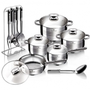 Auchan  BLAUMANN Batterie de cuisine induction 17 pièces inox