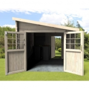 Auchan  Abri jardin bois adossable traversant Ventspils / 7.29m² / 28mm