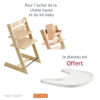Oxybul Sélection Oxybul Chaise haute + kit baby set Tripp Trapp naturel avec plateau offert